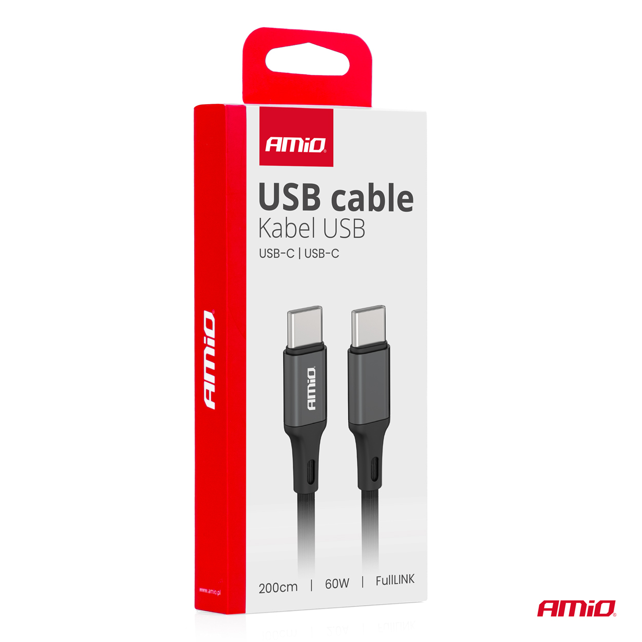 AMiO - Kábel 'USB-C na USB-C 60W 200cm FullLINK