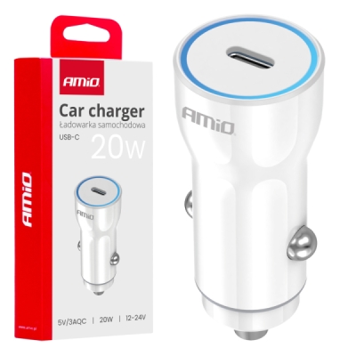 AMiO - Nabíjačka do auta USB-C 20W 12/24V