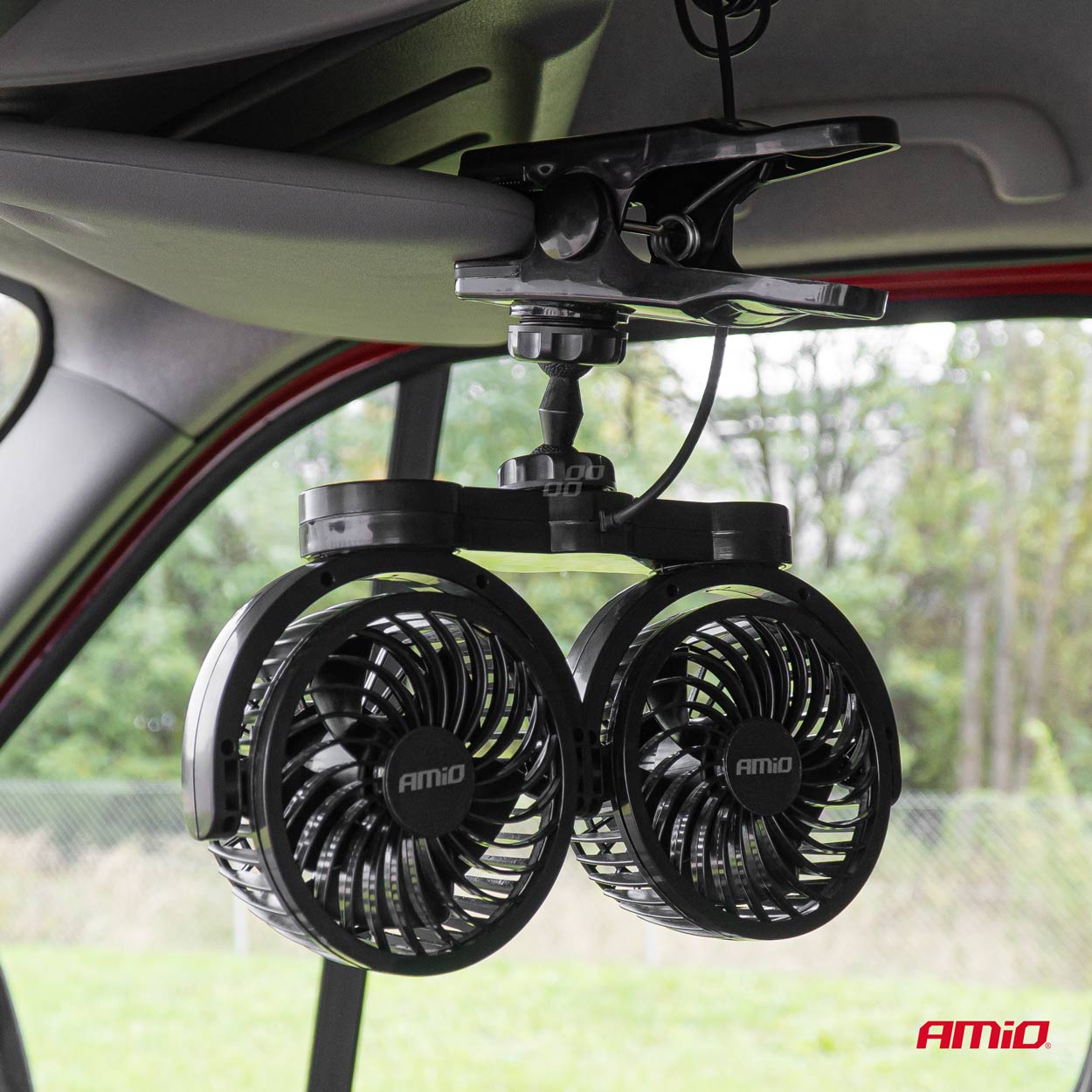 AMiO - Ventilátor do auta s klipom 2x4" 24V