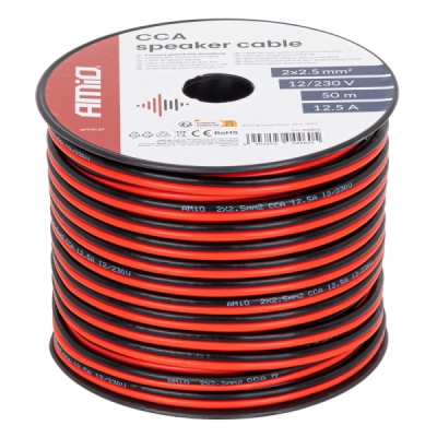 AMiO - Vodič reproduktora dvojžilový CCA 2x2.5mm2 50m 12.5A