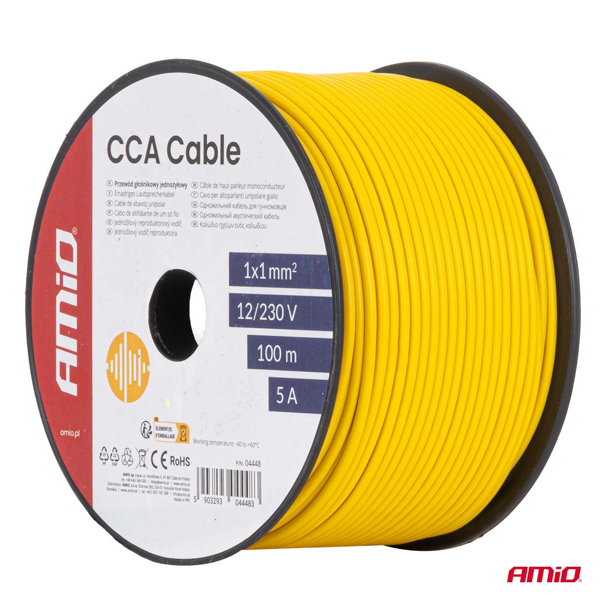 AMiO - Vodič reproduktora jednožilový CCA 1x1mm2 100m 5A 12/230V