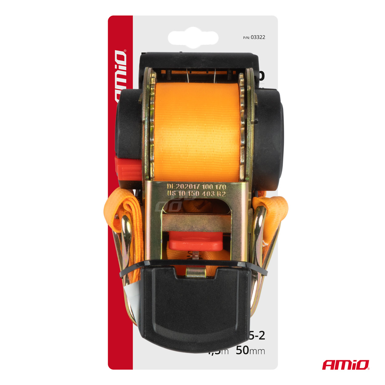 AMiO - Upínacie pásy s račňou 1500/750kg 50mm 4,5m J-TYPE