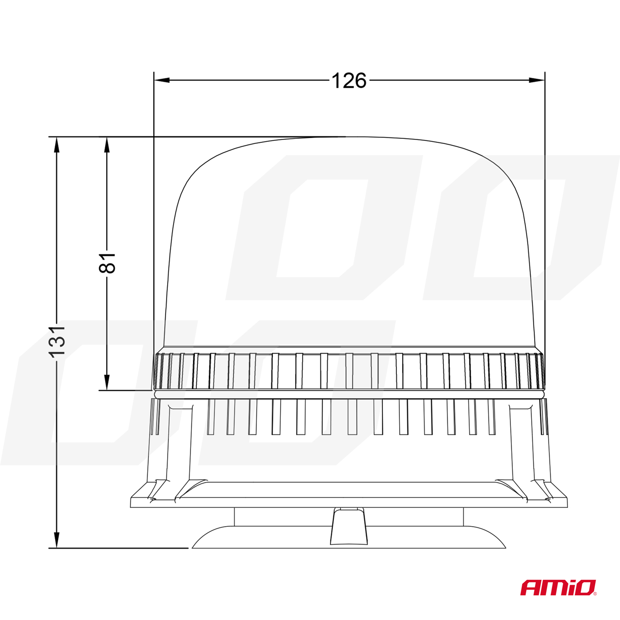 AMiO - LED výstražný maják 24 LED W25M 12/24V