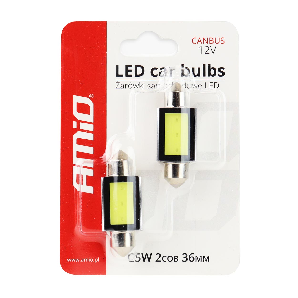 AMiO - LED žiarovky CANBUS COB3 Festoon C5W C10W C3W 36mm White 12V