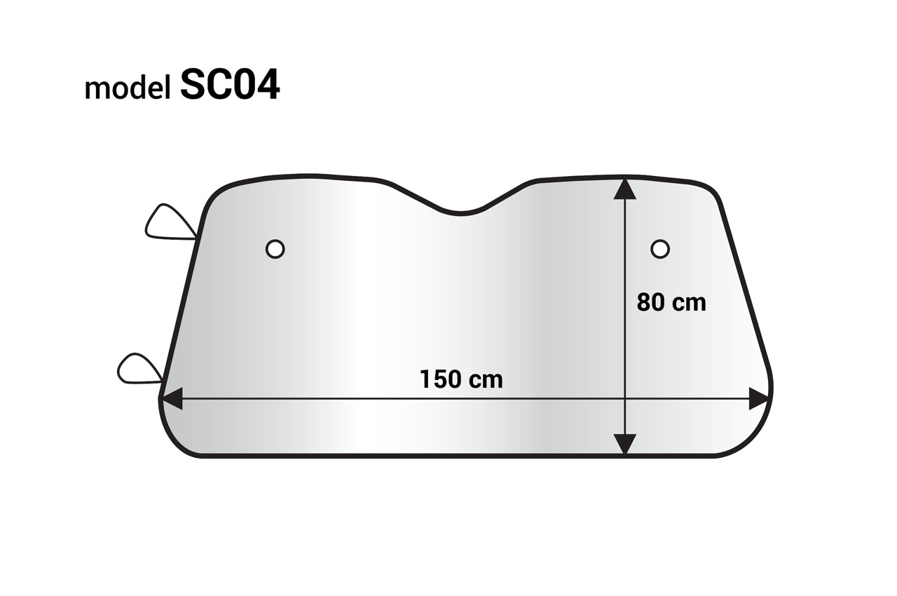 AMiO - Slnečná clona strieborná – 150x80cm