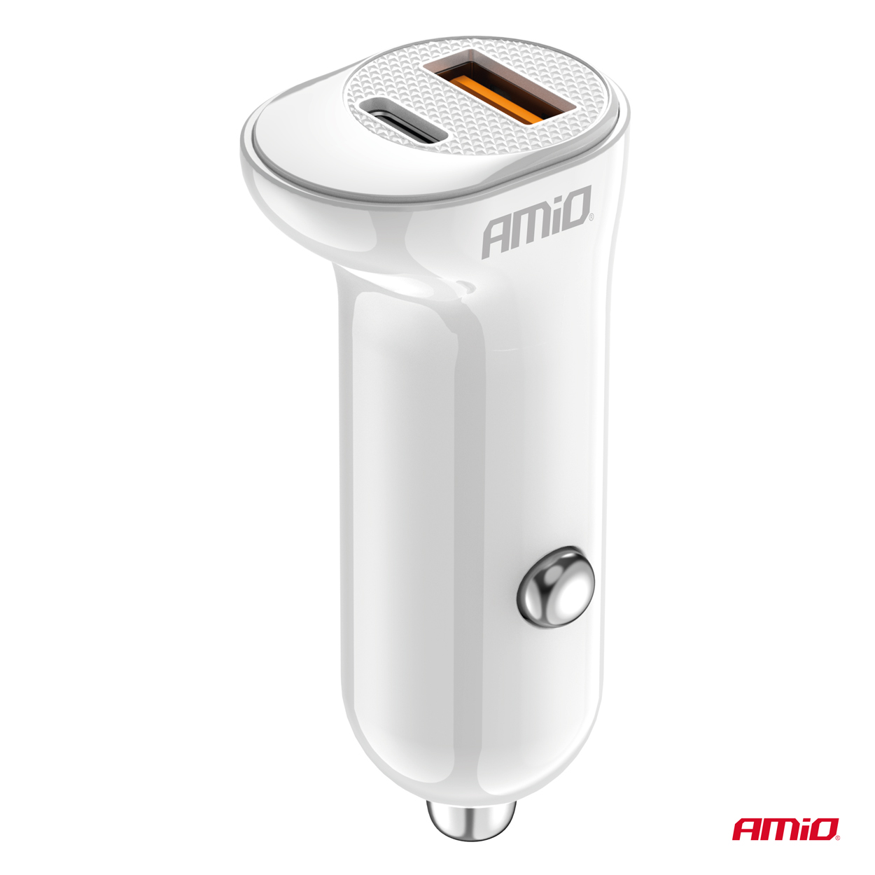 AMiO - Nabíjačka do auta USB-A+ USB-C 20W 12/24V
