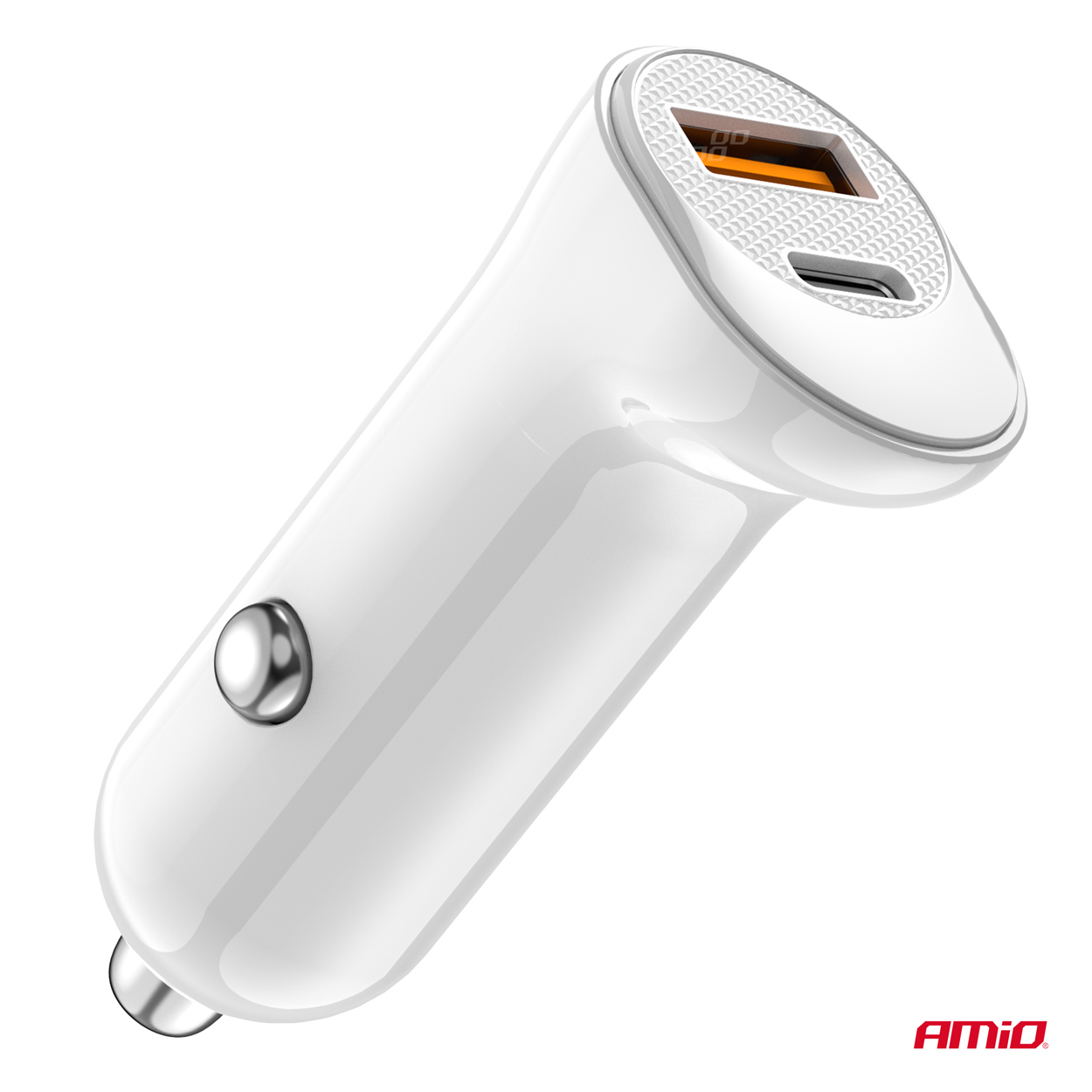 AMiO - Nabíjačka do auta USB-A+ USB-C 20W 12/24V