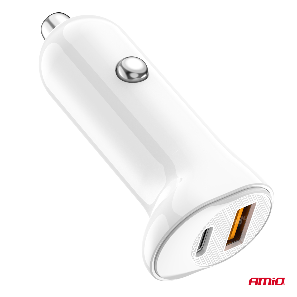 AMiO - Nabíjačka do auta USB-A+ USB-C 20W 12/24V