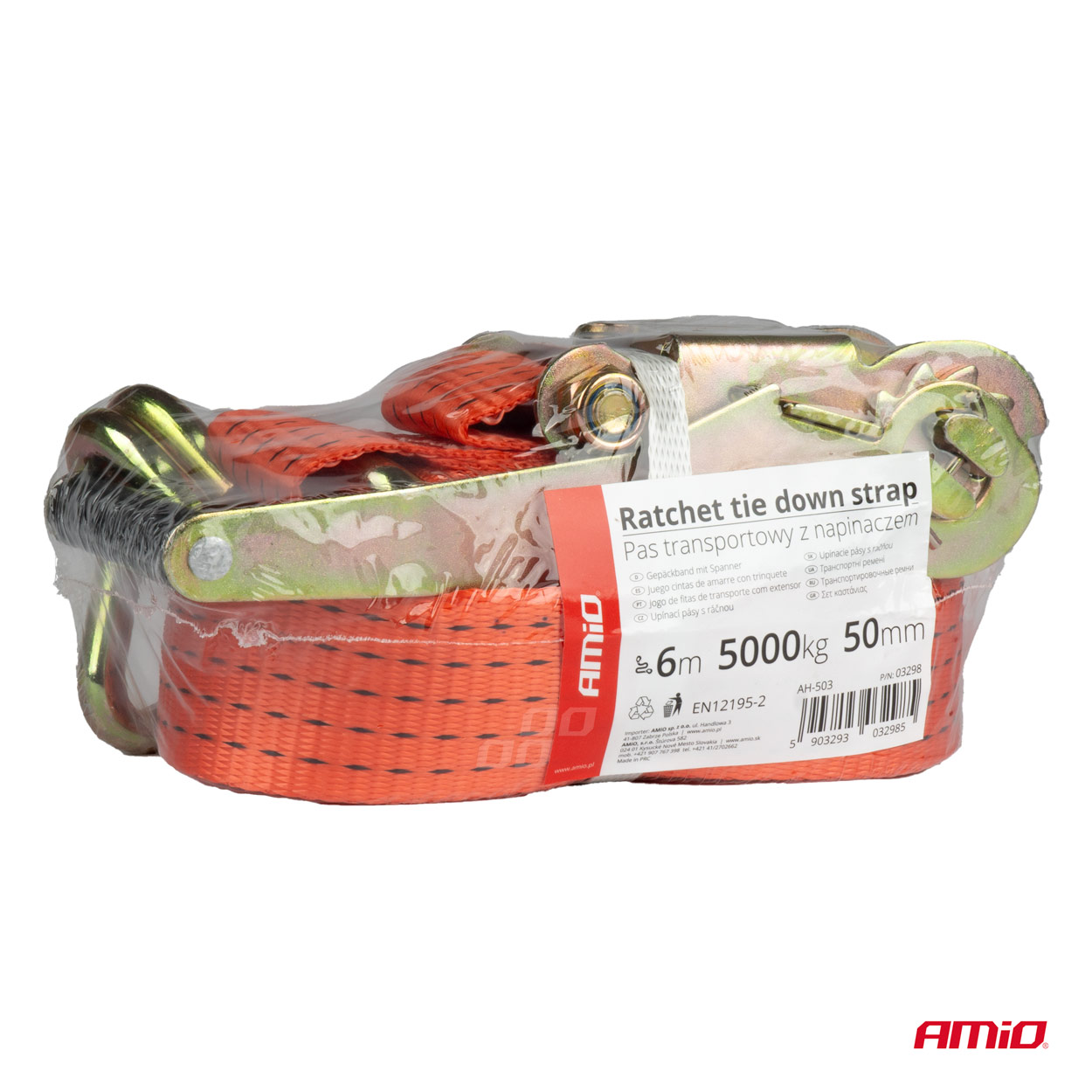 AMiO - Upínací popruh s račňou 5000kg 50mm 6m