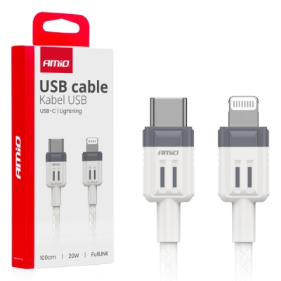 AMiO - Kábel 'USB-C na Lightning 20W 100cm FullLINK