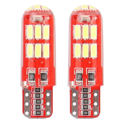 AMiO - LED žiarovky CANBUS 15SMD 4014 T10e (W5W) SILCA biela 12V