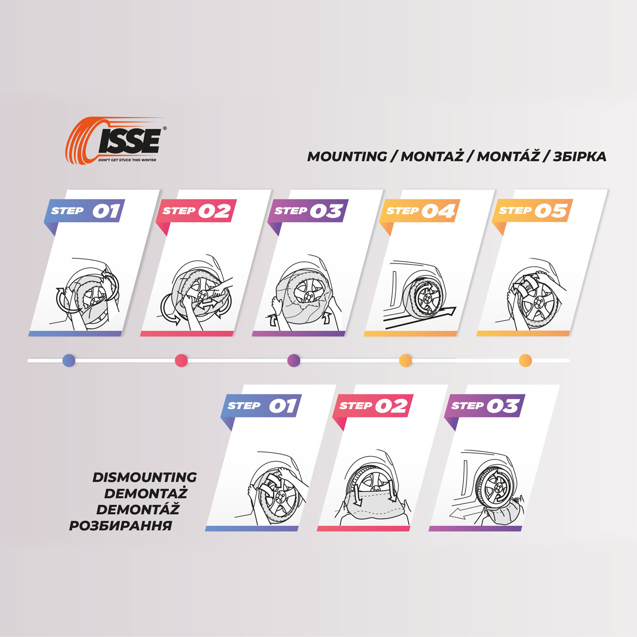 Isse - Textilné snehové reťaze Isse Classic 58 2ks