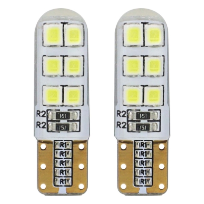 AMiO - LED žiarovky STANDARD T10 W5W 12xSMD 2835 12V Silca