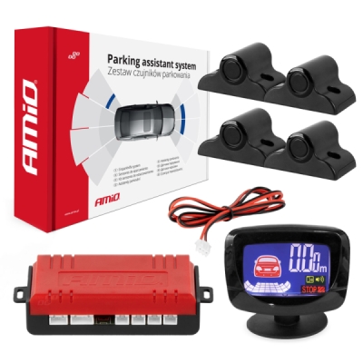 AMiO - Parkovací asistent LED-GRAF 4-senzorové čierne TRUCK 19mm