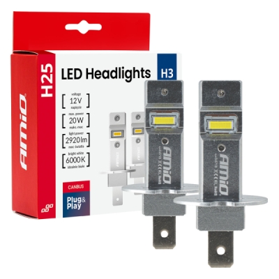 AMiO - LED žiarovky hlavného svietenia Séria H25 CANBUS H3 12V 20W