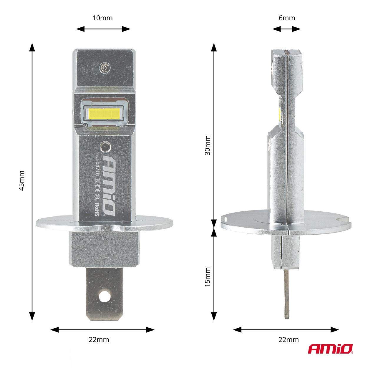 AMiO - LED žiarovky hlavného svietenia Séria H25 CANBUS H3 12V 20W