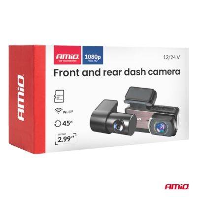 AMiO - Kamera do auta so zadnou kamerou 1K WLAN 256 GB WIFI Full HD