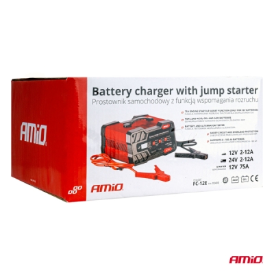 AMiO - Nabíjačka so štartovacou funkciou 12A 12/24V 75A