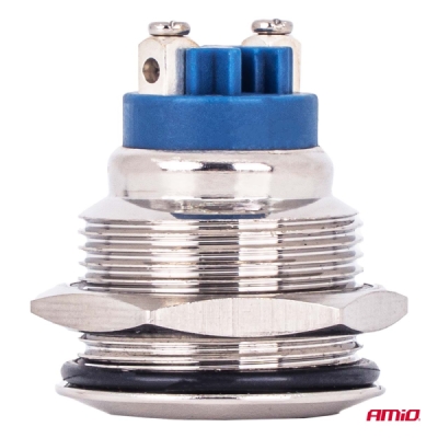 AMiO - Prepínač plochý oceľový ON/OFF 19mm 5A 12/230V