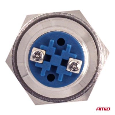 AMiO - Prepínač plochý oceľový ON/OFF 19mm 5A 12/230V