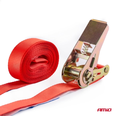 AMiO - Upínací popruh s račňou 500kg 25mm 6m BELT-08