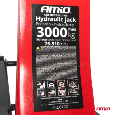 AMiO - Hydraulický nízkoprofilový zdvihák 3T CE 75/510mm