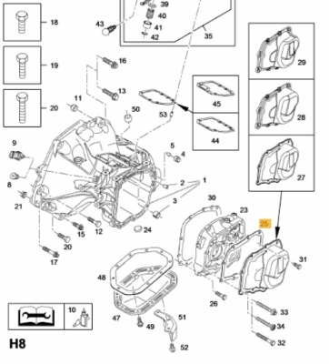 Tesnenie veka prevodovky F10 F13F15 F17 Opel GM 55564101