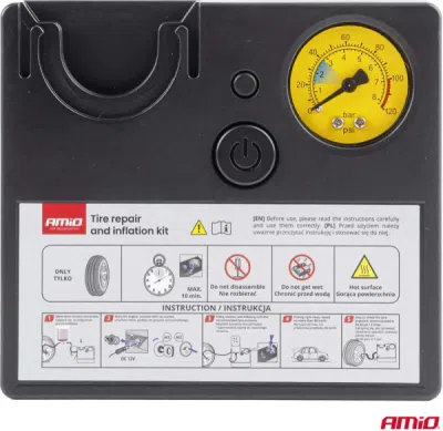 AMiO - Súprava na opravu a hustenie pneumatík 19mm 12V 04929