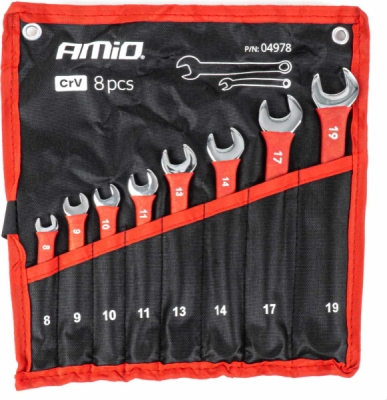 Sada očkoplochých kľúčov CRV 8-19mm 8 ks AMiO-04978