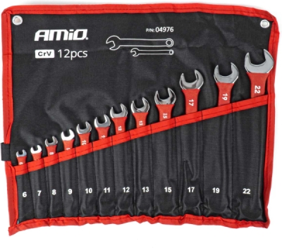 Sada očkoplochých kľúčov CRV 6-22mm 12 ks AMiO-04976