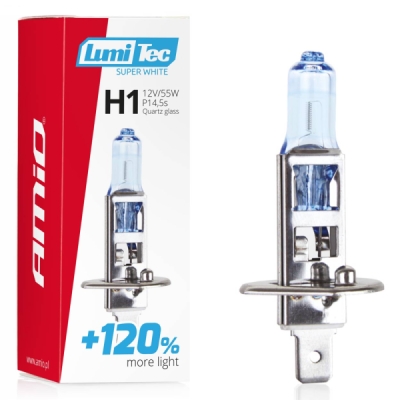 AMiO - Halogénová žiarovka H1 12V 55W LumiTec SuperWhite +120%