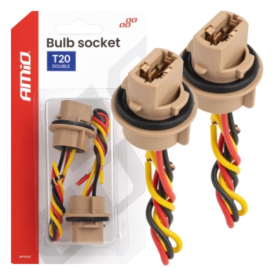 AMiO - Objímka žiarovky T20 LED 12V W21/5W WY21/5W W3x16q 7443 2ks