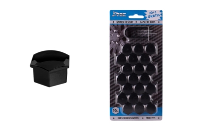 J-TEC - Sada krytiek pre skrutky kolies 19mm - čierne