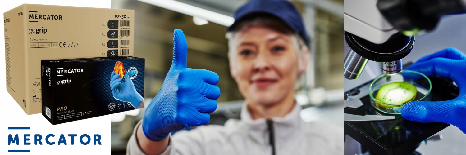 MERCATOR - Nitrilové rukavice GoGrip modré veľkosť L, 50ks