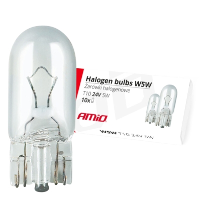 AMiO - Halogénové žiarovky W5W T10 5W W2.1x9.5d 24V 10ks