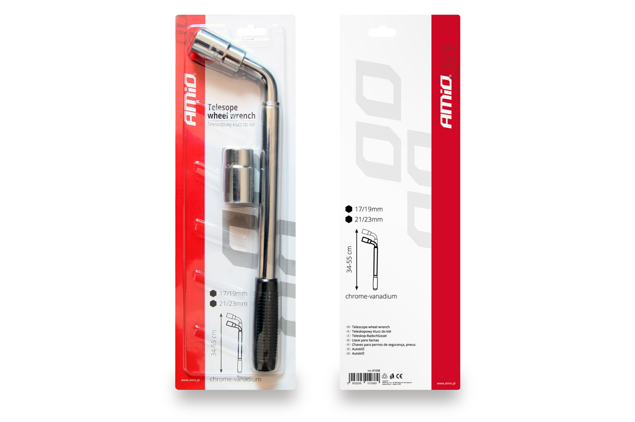 AMiO - Kľúč na kolesá teleskopický TWW-17/19mm 21/23mm