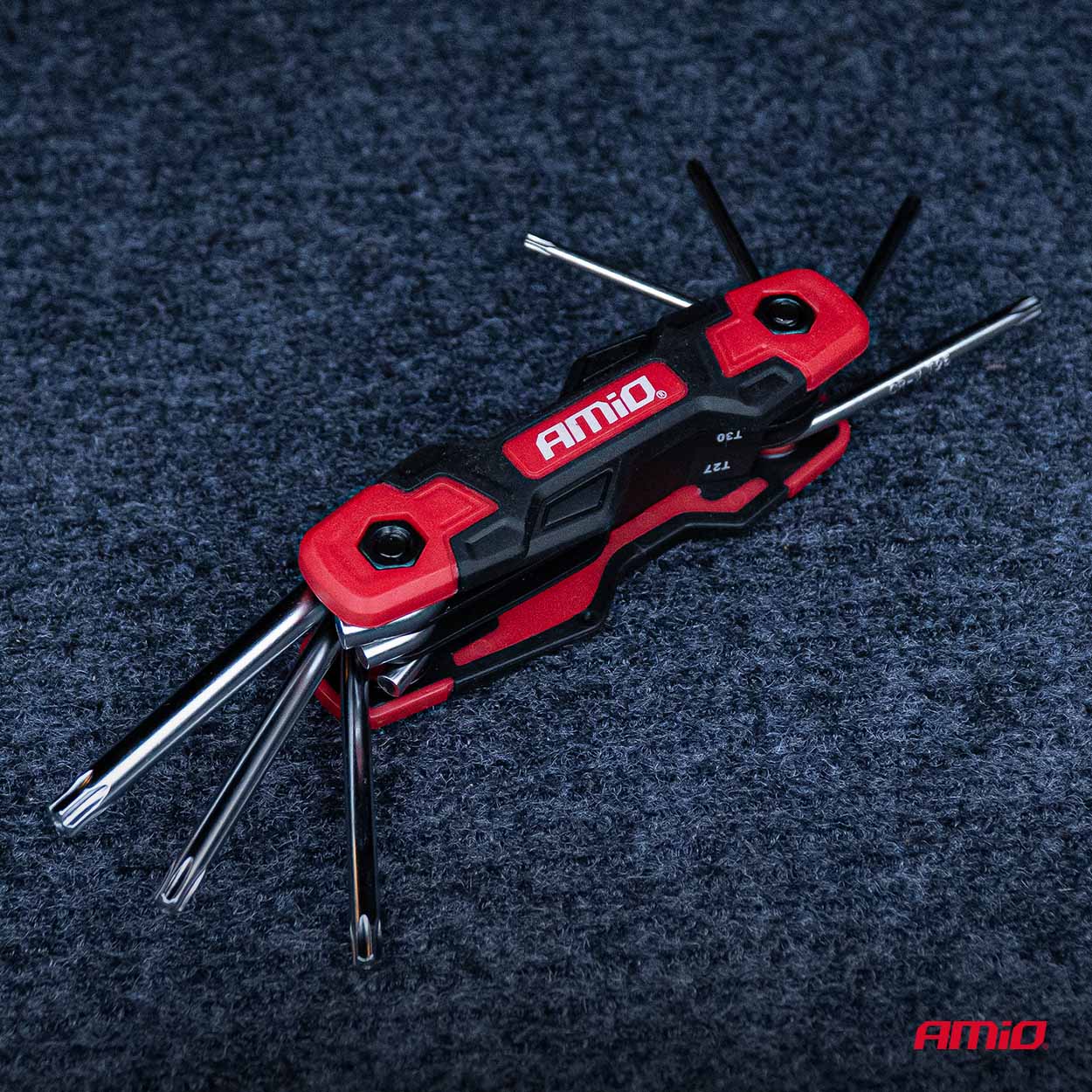 AMiO - Torx kľúče, skladacie, 8ks, CRV