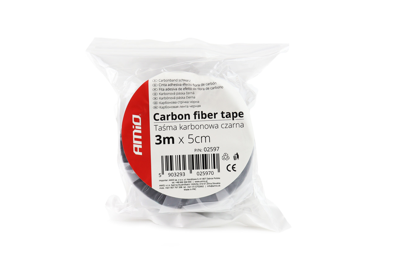 AMiO - Karbónová ochranná páska čierna 3m x 50mm