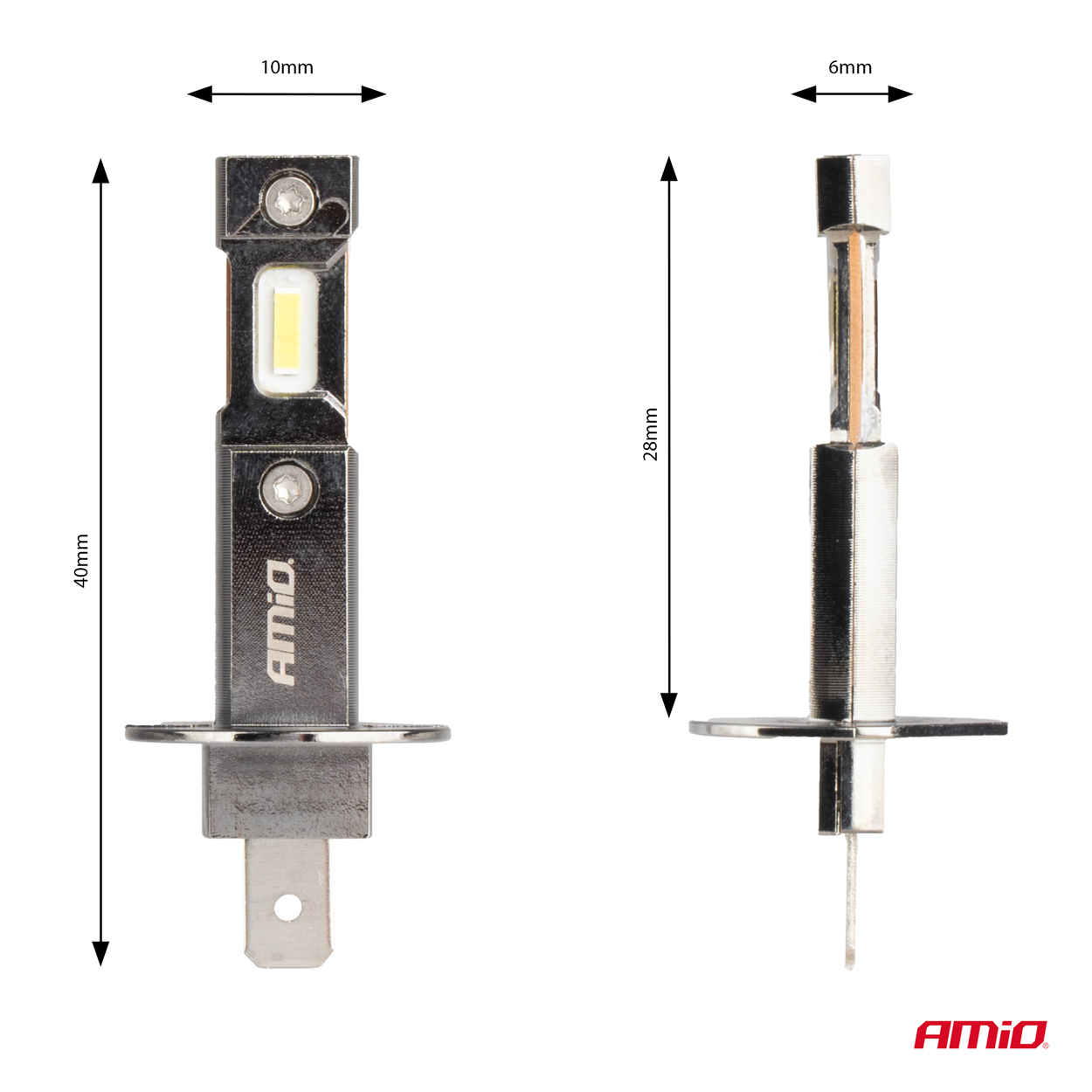 AMiO - LED žiarovky hlavného svietenia Hybrid séria H1 6000K Canbus 60W
