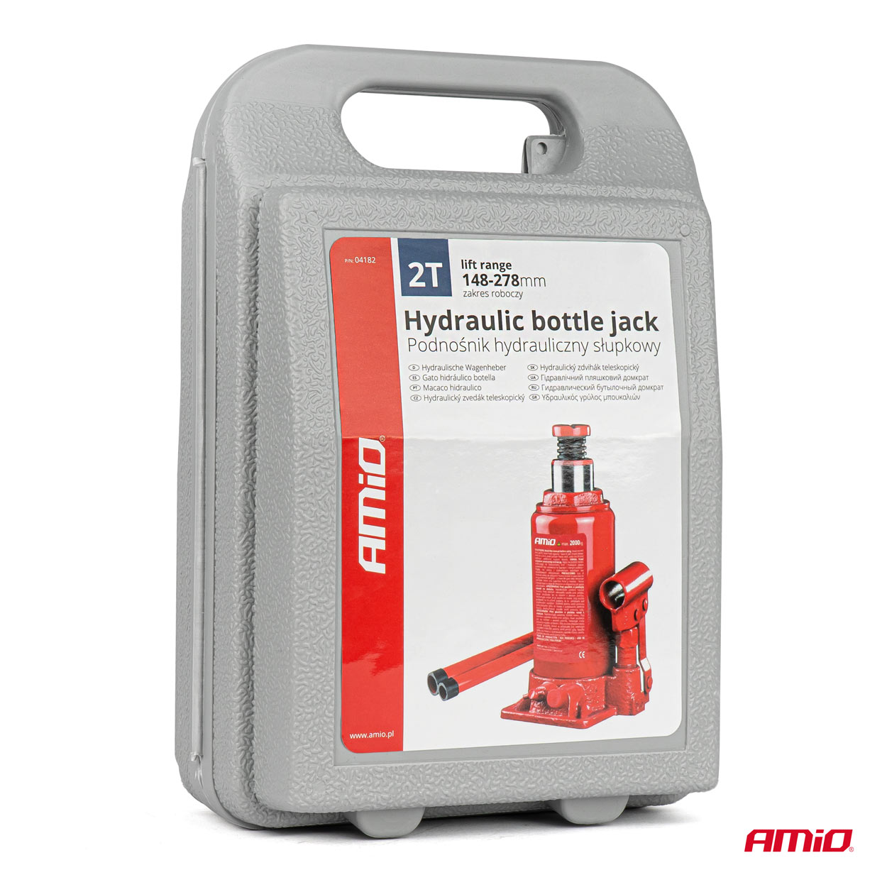 AMiO - Hydraulický piestový zdvihák 2T v PVC boxe