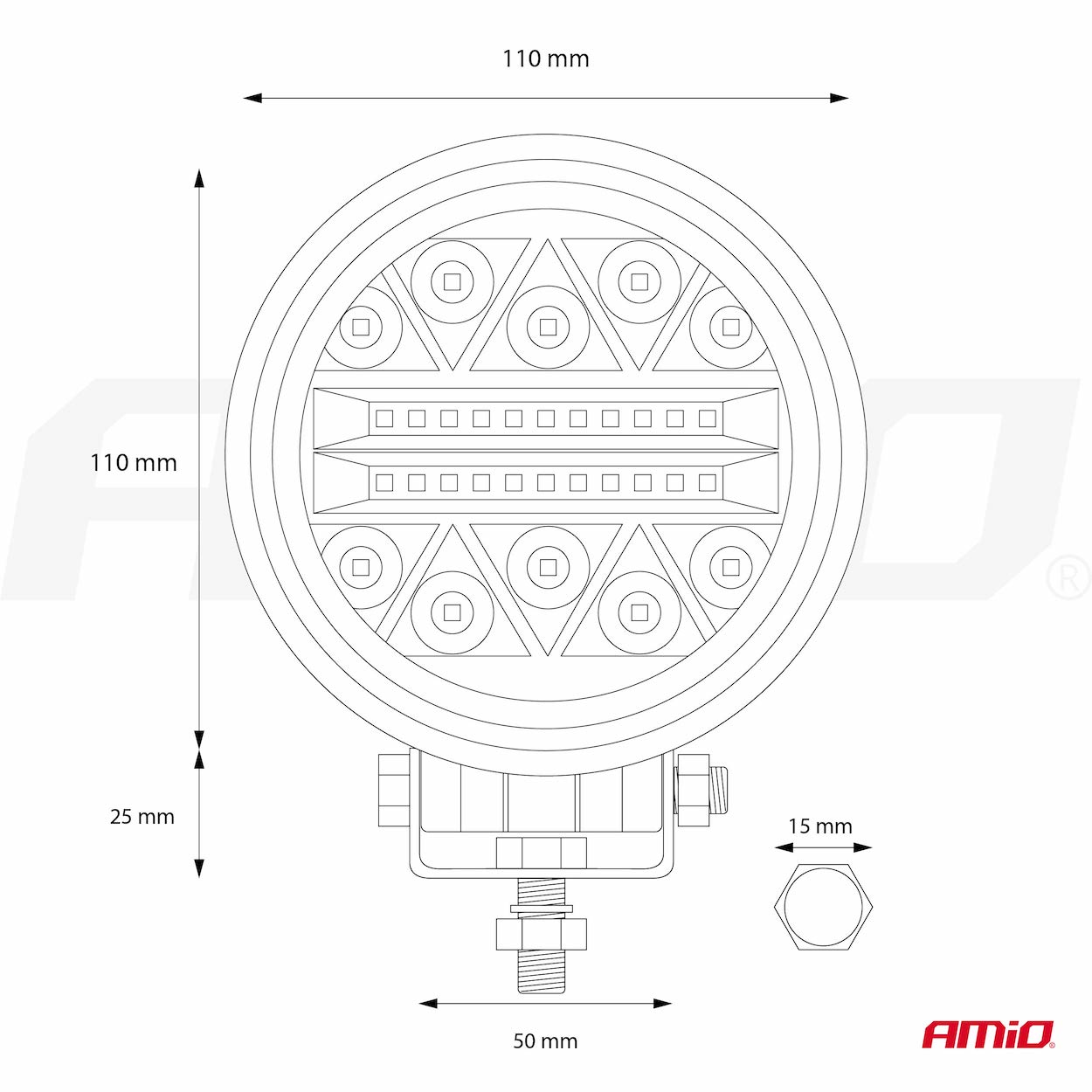 AMiO - LED pracovné svetlo AWL16 26LED COMBO 9-36V