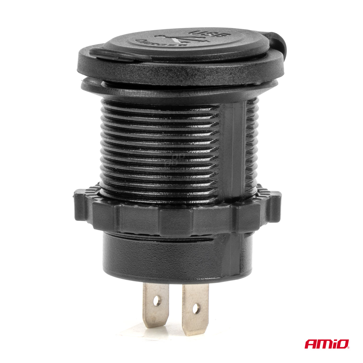 AMiO - Vodotesná nabíjačka s modrým LED indikátorom 4,2A 2xUSB 12/24V