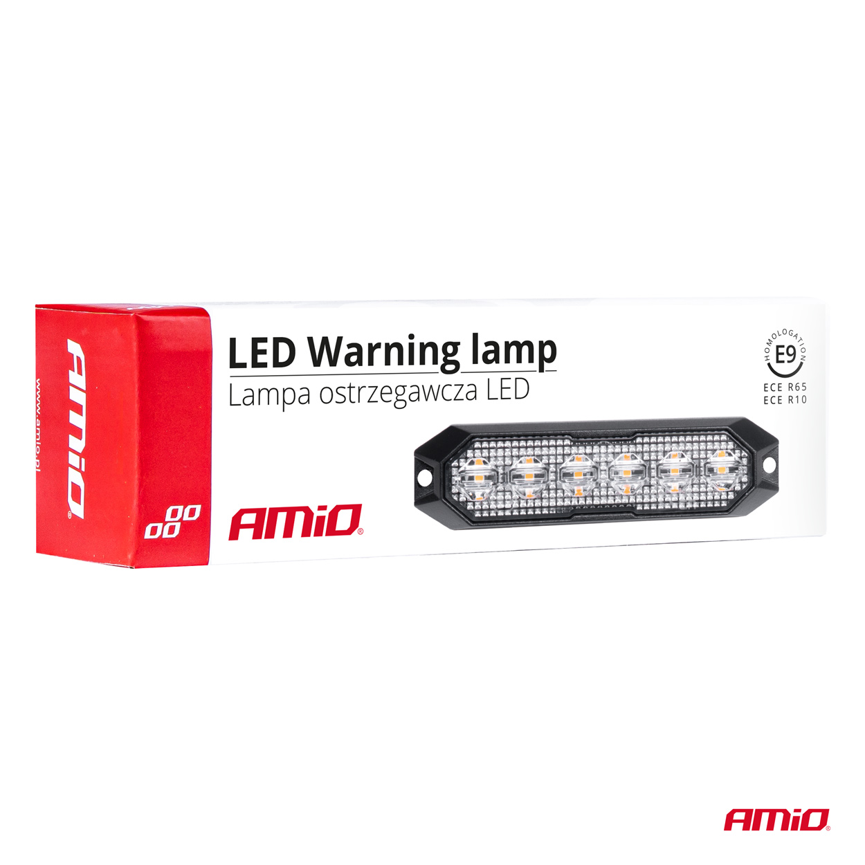 AMiO - Výstražné osvetlenie oranžové 6x3W LED R65 R10 12/24V IP6K9K
