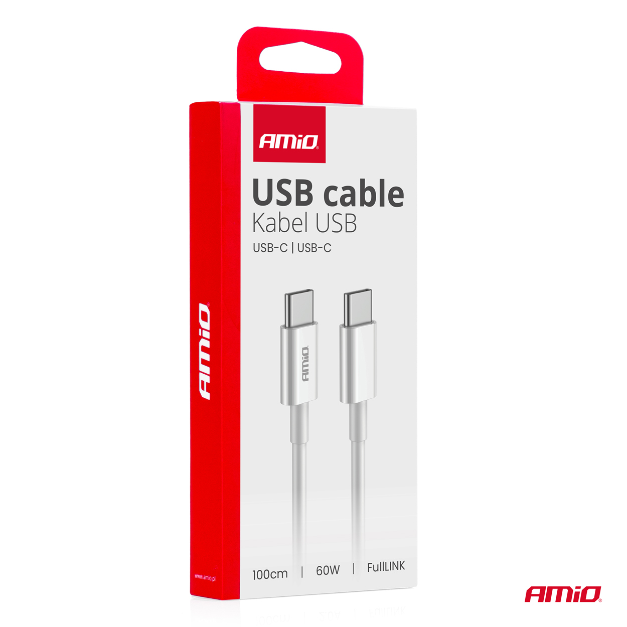 AMiO - Kábel 'USB-C na USB-C 60W 100cm FullLINK