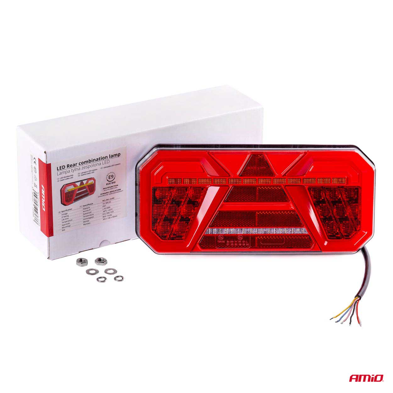 AMiO - Svetlo zadné združené LED dynamické ĽAVÉ RCL-04-L