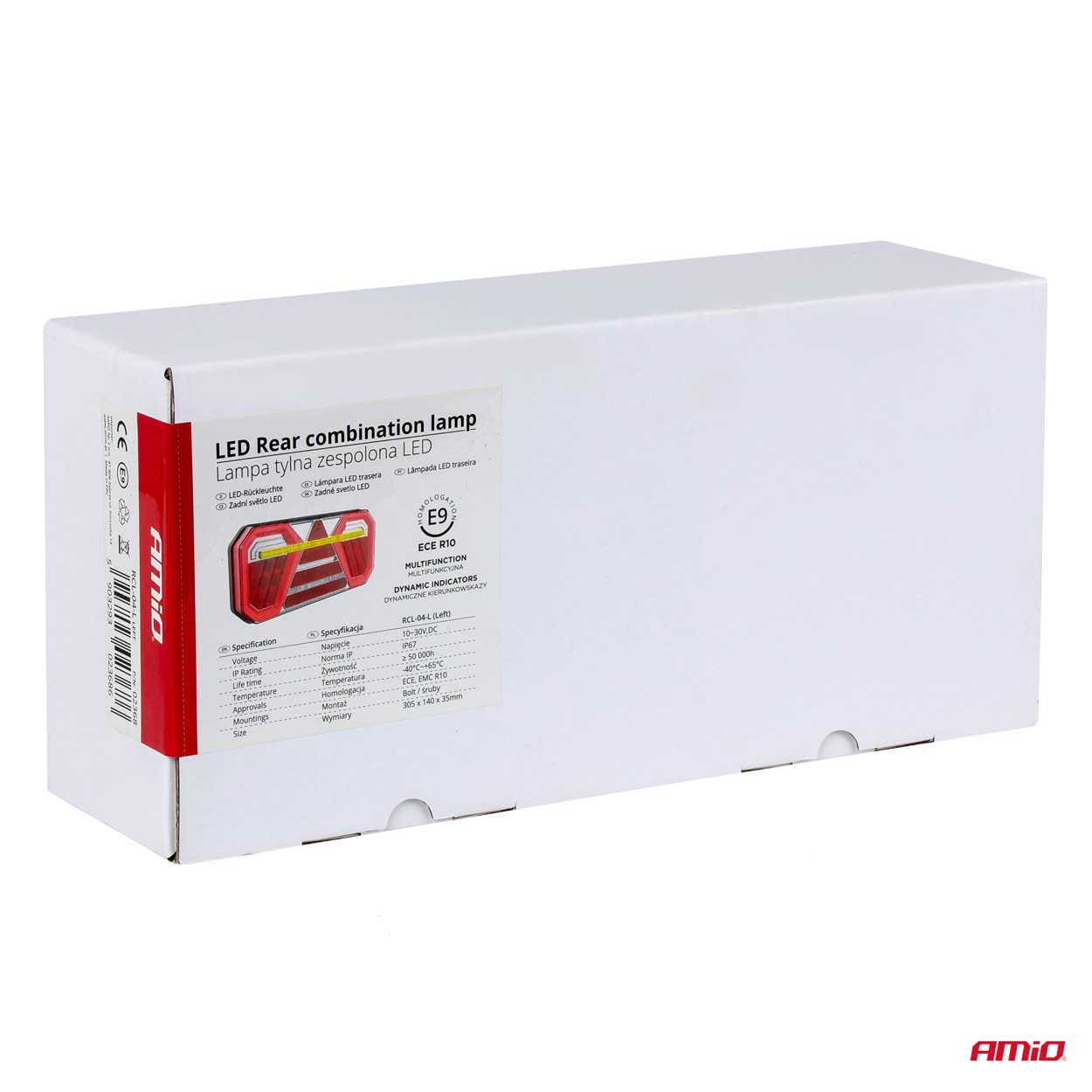 AMiO - Svetlo zadné združené LED dynamické ĽAVÉ RCL-04-L