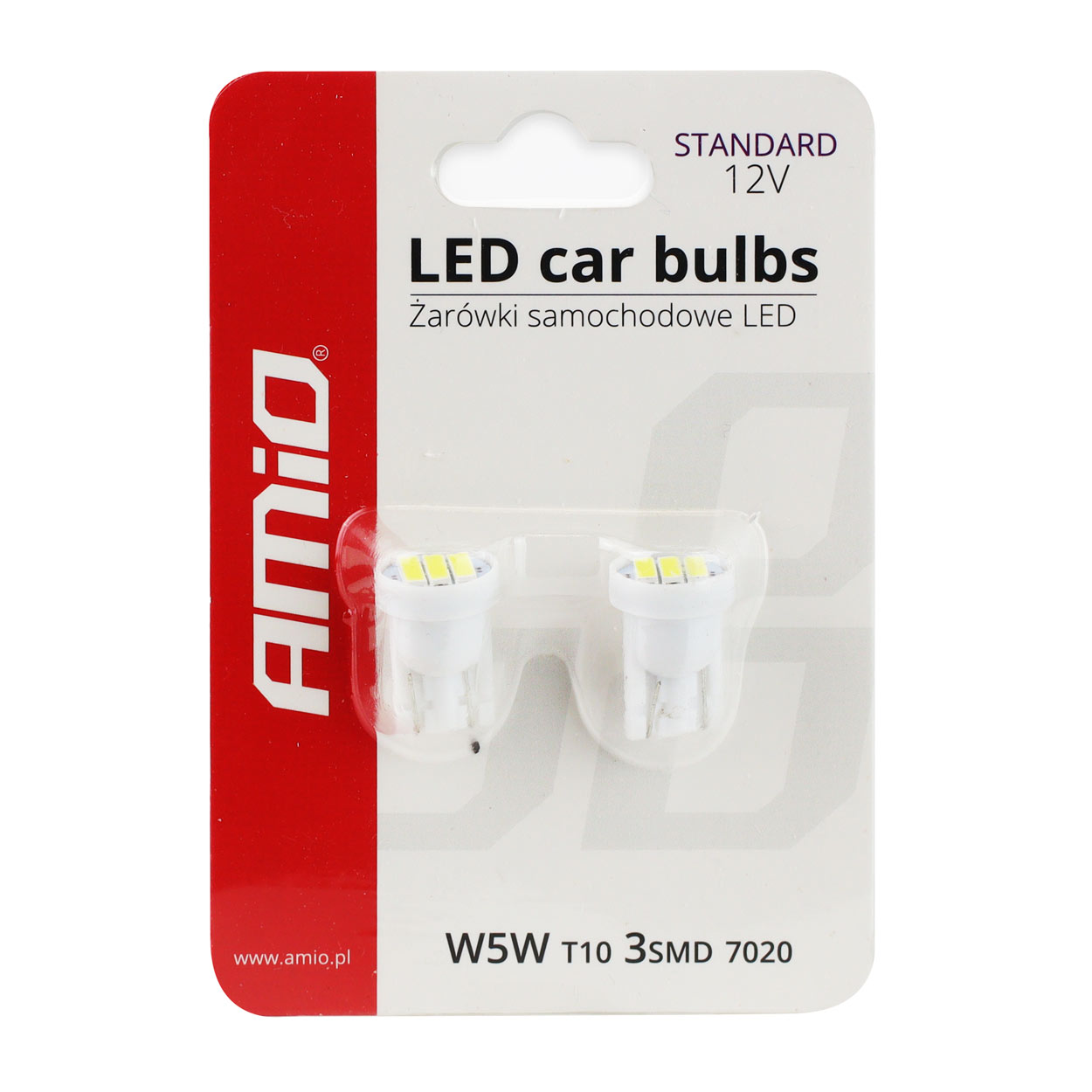 AMiO - LED žiarovky STANDARD T10 W5W 3xSMD 7020 12V