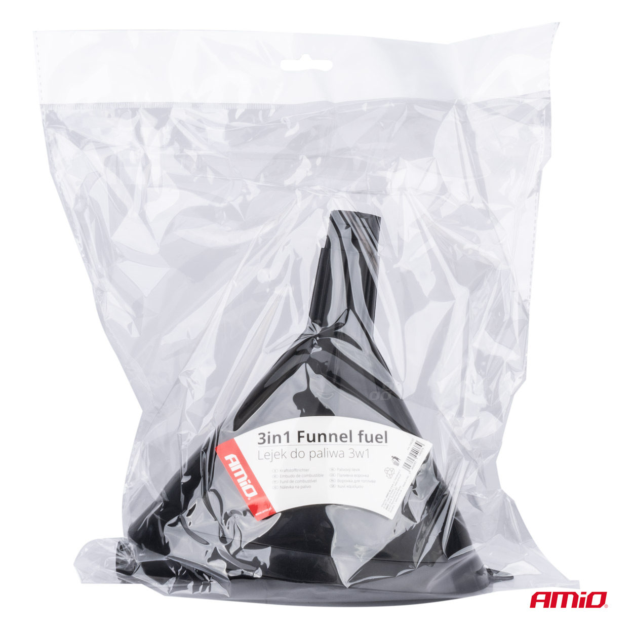 AMiO - Plastový univerzálny lievik so sitkom 3-dielny eliptický 14cm