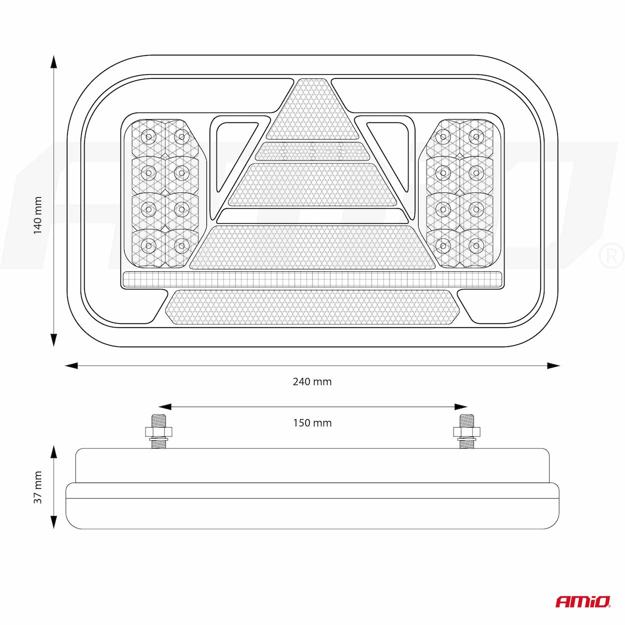 AMiO - Svetlo zadné združené LED dynamické PRAVÉ RCL-03-R