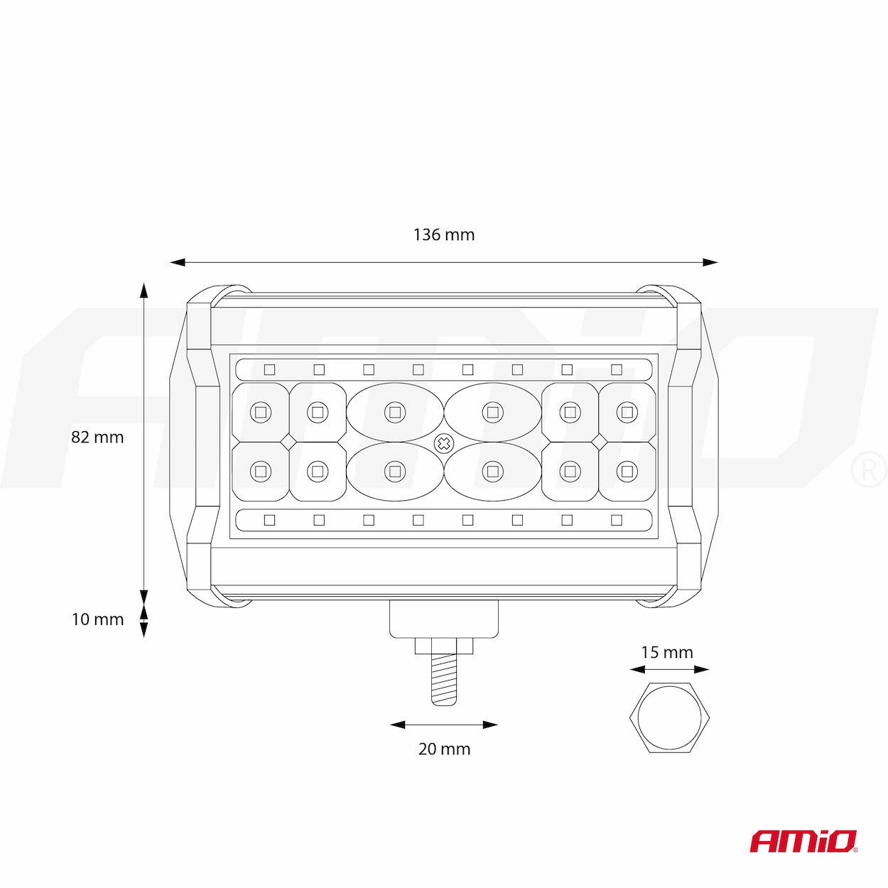 AMiO - Pracovné LED svetlo AWL09 28 LED FLOOD 9-36V
